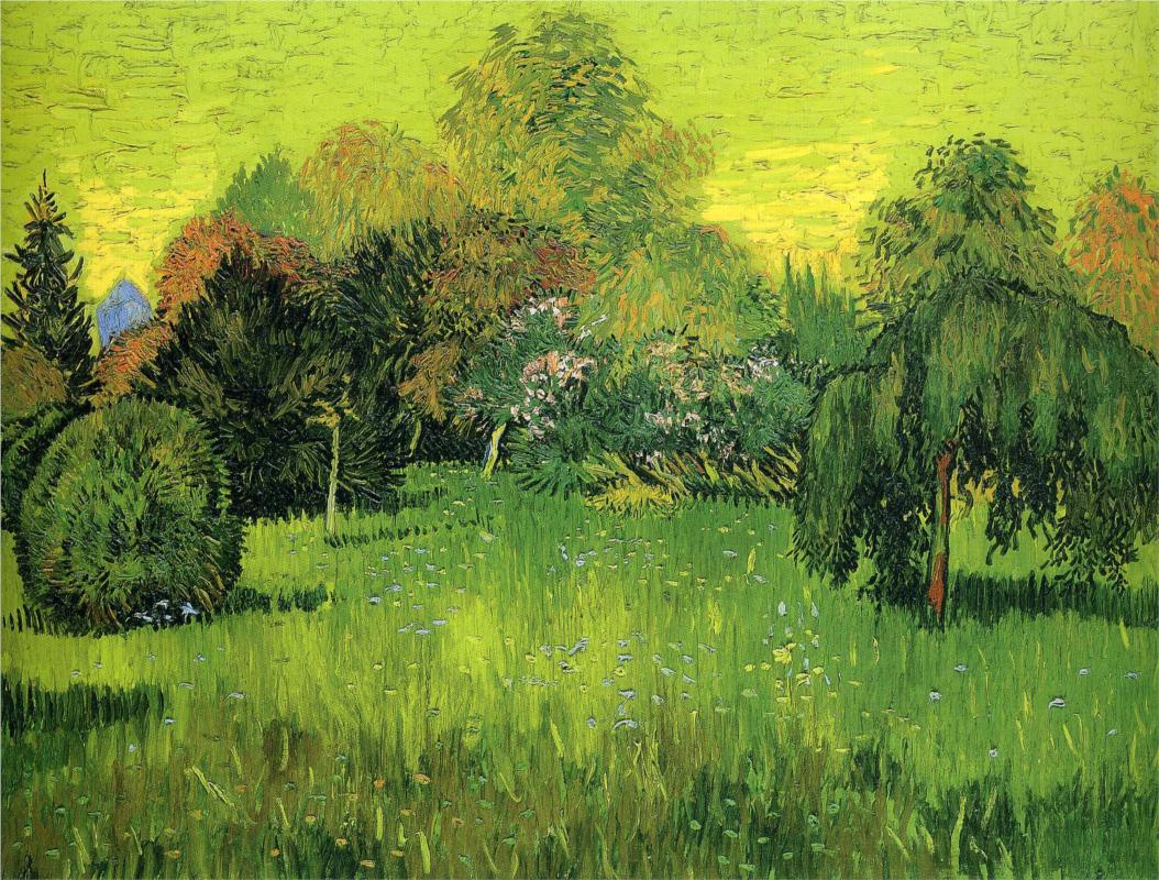 Public Park with Weeping Willow The Poet s Garden - Van Gogh Painting On Canvas